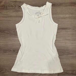 Vintage Y2K basic white bow tank top